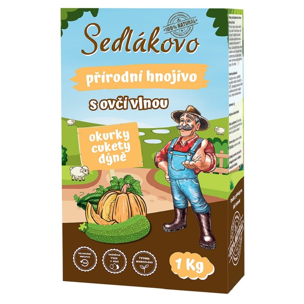 Sedlákovo hnojivo s ovčí vlnou na okurky, cukety a dýně 2,5 kg