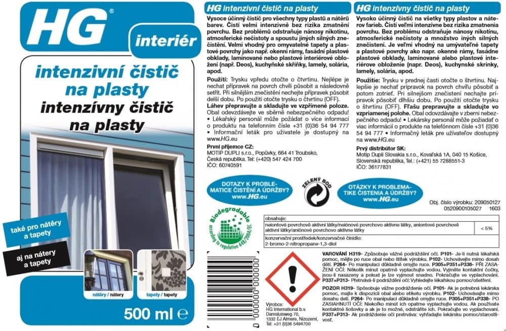 HG 20905 Int. čistič pro plast. nátěry a tapety 500ml - náhled 3