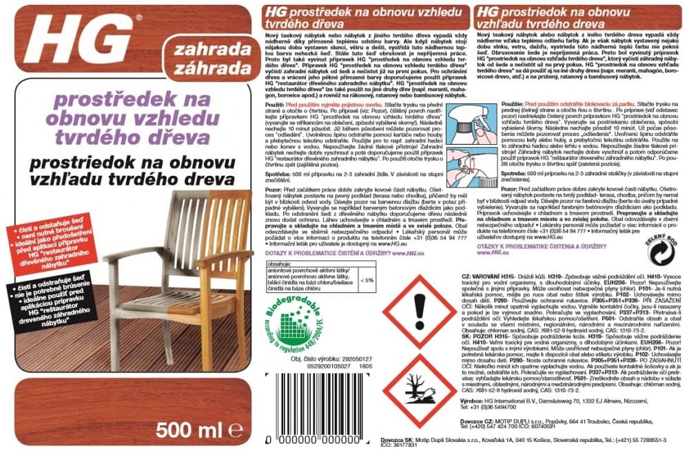 HG 29205 Prostředek na obnovu vzhledu tvrdého dřeva 500ml - náhled 3