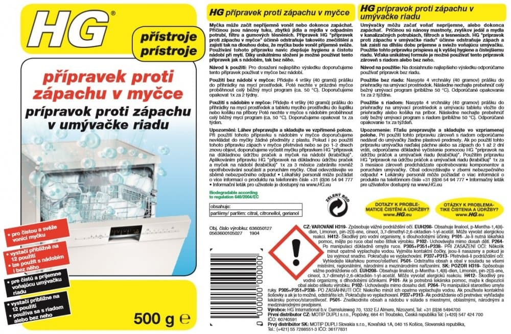 HG 63605 Přípravek proti zápachu v myčce - náhled 3