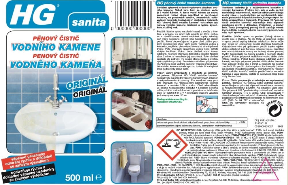 HG 21805 Pěnový čistič vodního kamene 500ml - náhled 3