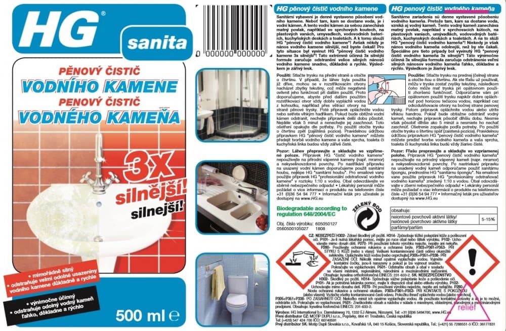 HG 60505 Pěnový čistič vodního kamene 3x silnější 500ml - náhled 3