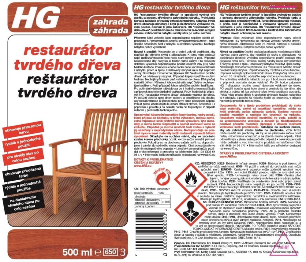 HG 30405 Restaurátor dřevěného zahradního nábytku 500ml - náhled 3