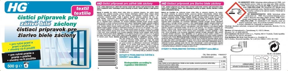 HG 41605 Čistící přípravek pro zářivě bílé záclony 500g - náhled 3