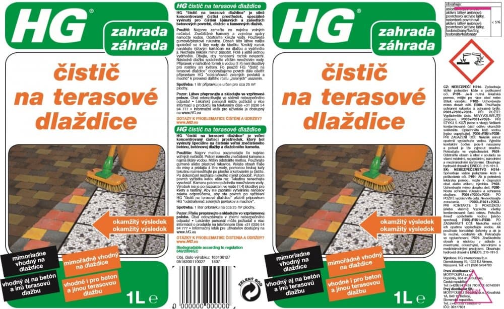 HG 18310 Čistič na terasové dlaždice 1000ml - náhled 3