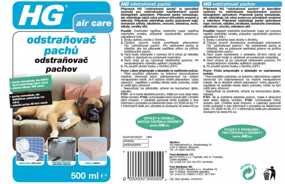 HG 44105 Odstraňovač pachu 500ml - náhled 3