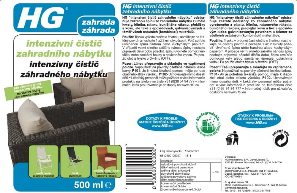 HG 12405 Intenzivní čistič zahradního nábytku 500ml - náhled 3