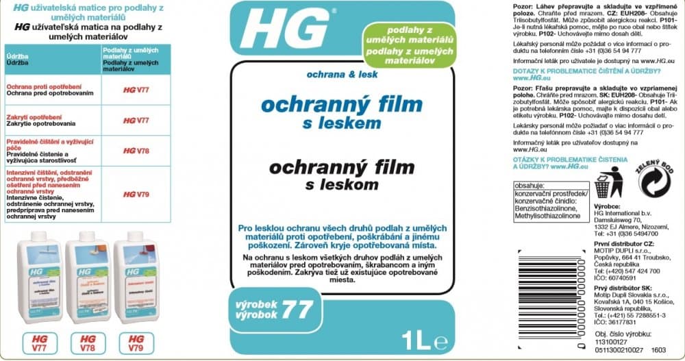 HG 11310 Ochranný film s leskem pro podlahy z umělých materiálů 1000 ml - náhled 3