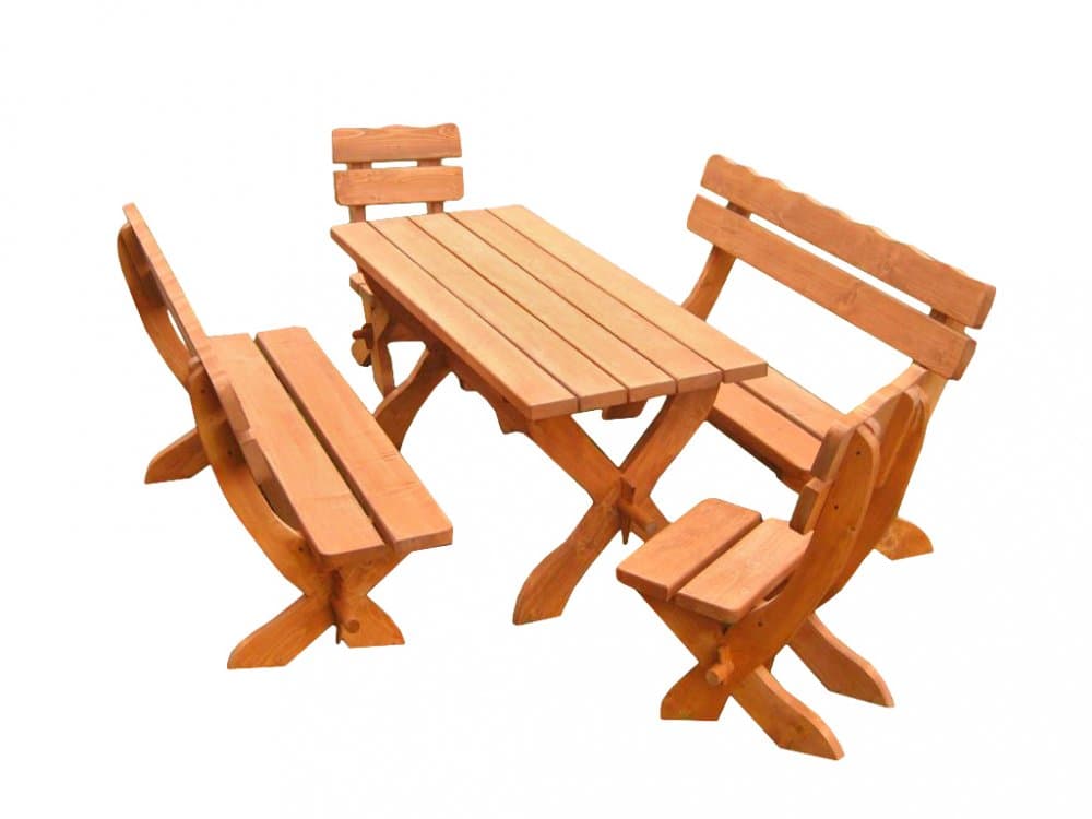 Dřevěná sestava zahradního nábytku 160cm barva TEAK