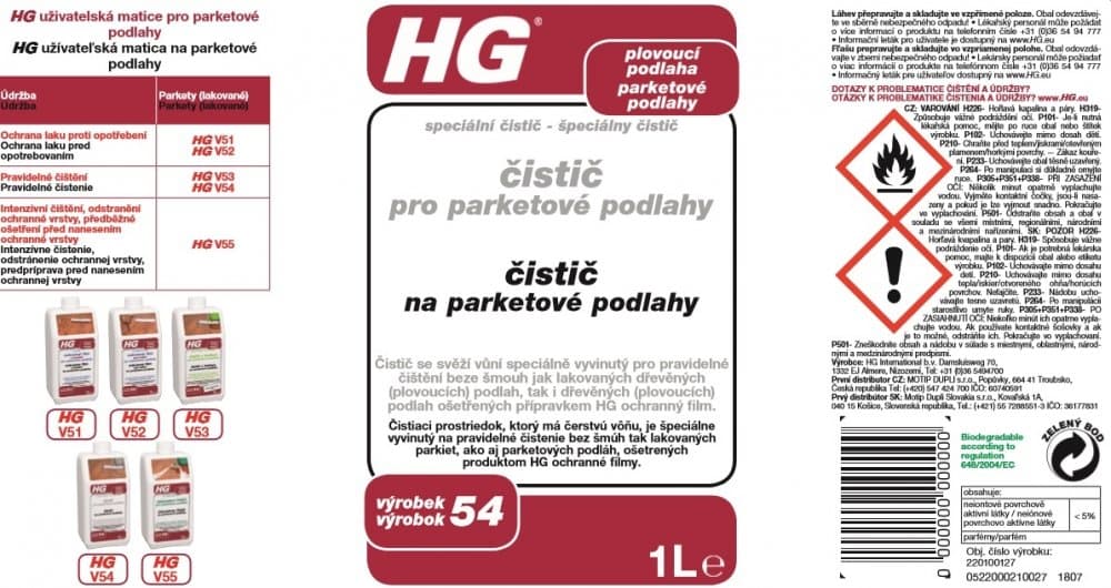 HG 22010 Čistič pro parketové podlahy 1000ml - náhled 3