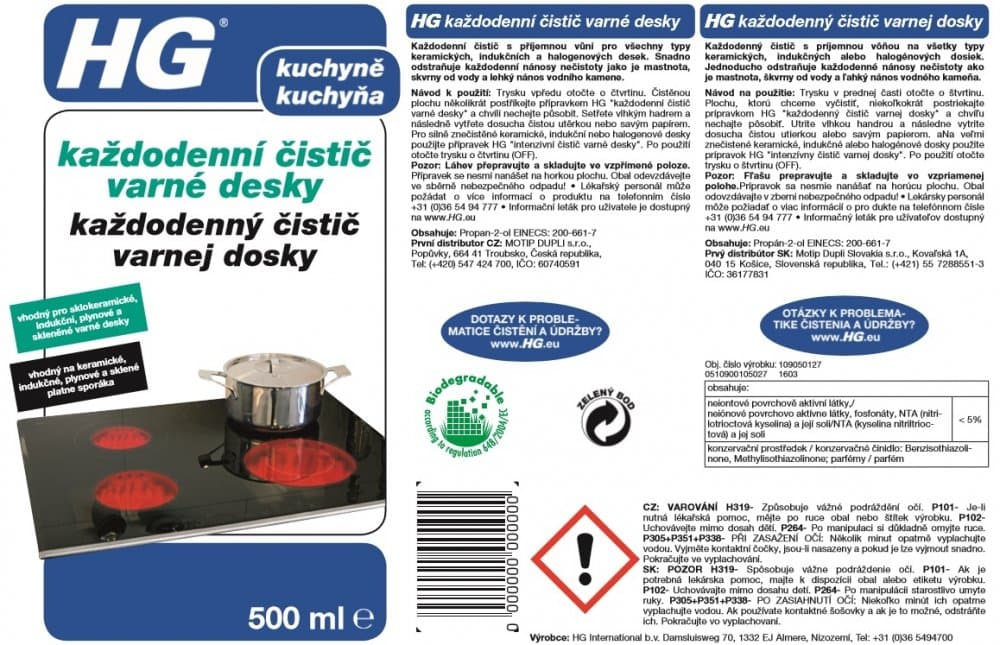 HG 10905 Každodenní čistič varné desky 500ml - náhled 3