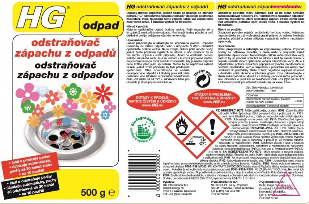 HG 62405 Odstraňovač zápachu z odpadů 500ml - náhled 3
