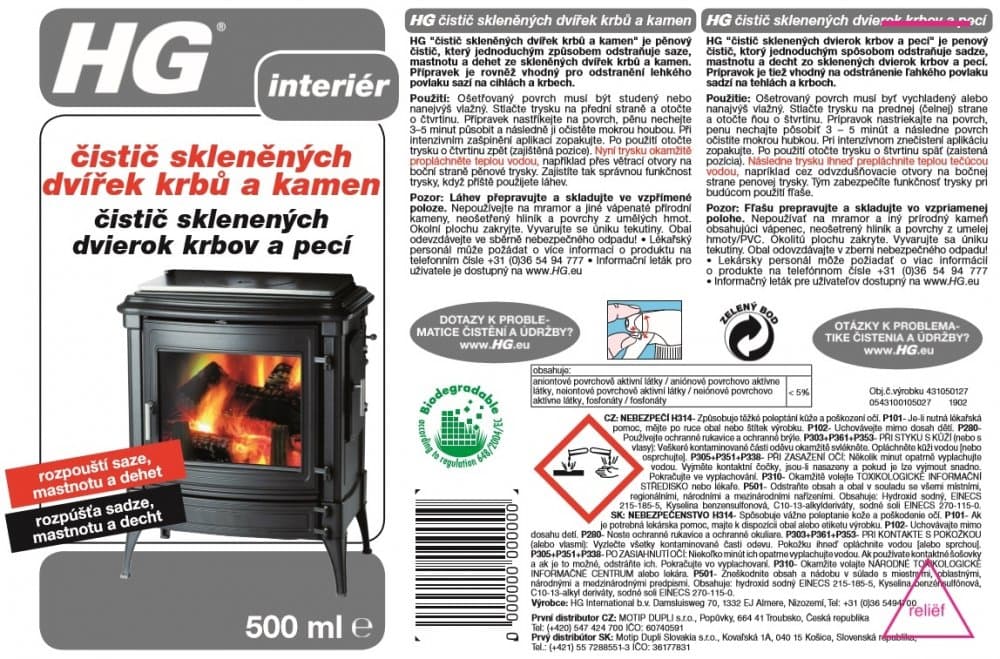 HG 43105 Čistič skleněných dvířek krbů a kamen 500 ml - náhled 3