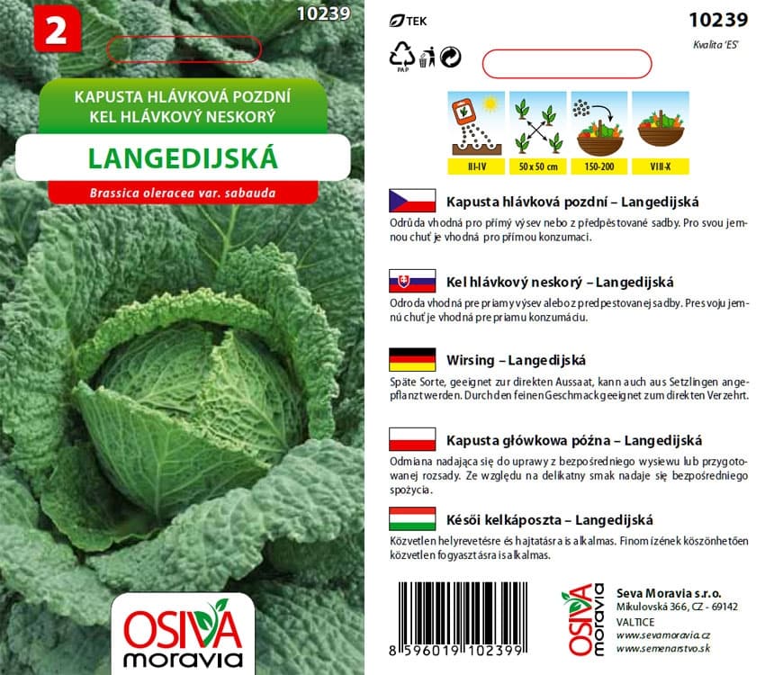 10239 Kapusta poz. Langedijská 0,8g / 1210