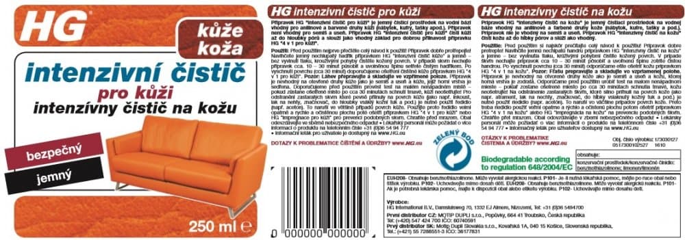 HG 17303 Intenzivní čistič pro kůži 250 ml - náhled 3