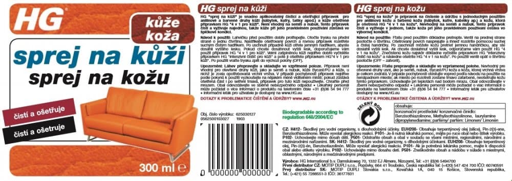 HG 62503 Sprej na kůži 300ml - náhled 3