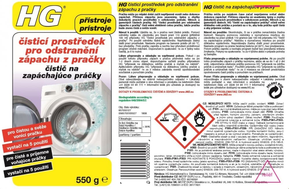 HG 65705 Odstraňovač zápachu z pračky 550ml - náhled 3
