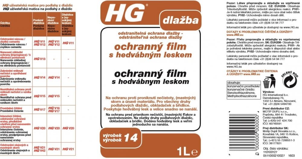 HG 11010 Ochranný film s hedvábným leskem na dlažbu 1000 ml - náhled 4
