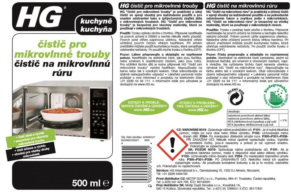 HG 52605 Čistič pro mikrovlnné trouby 500ml + 30%ZDARMA - náhled 3