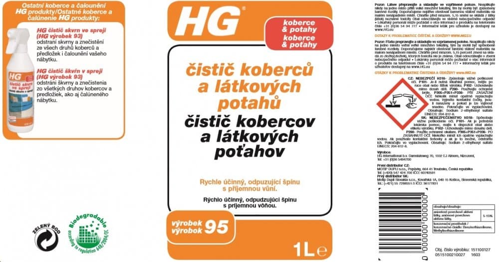 HG 15110 Čistič koberců a látkových potahů 1l - náhled 4