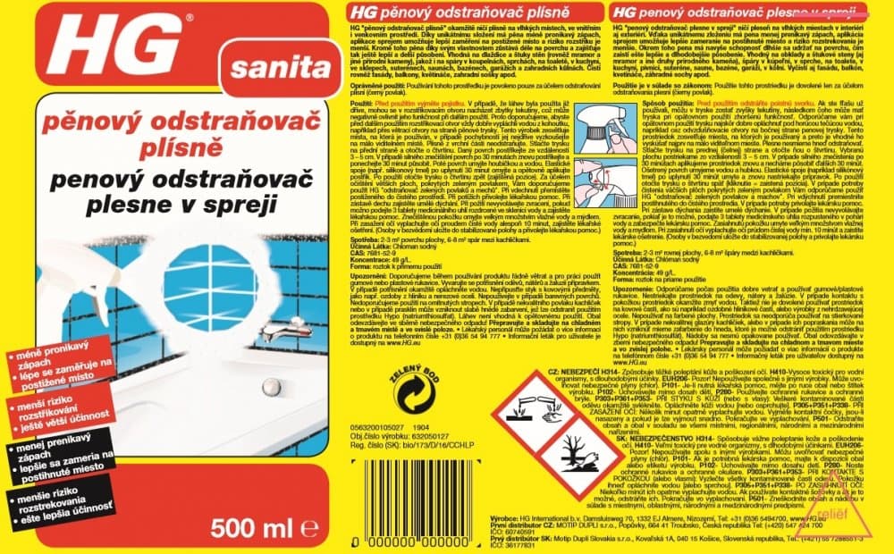 HG 63205 Pěnový odstraňovač plísně 500ml - náhled 3