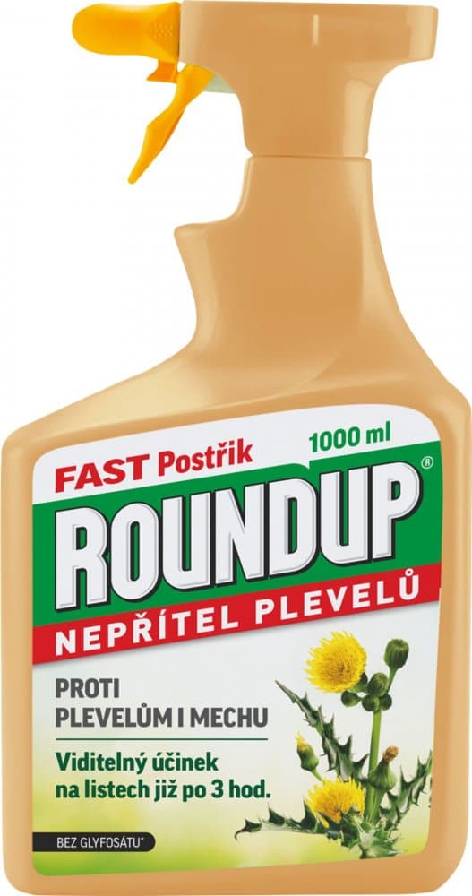 Roundup FAST 1l proti plevelům i mechu bez glyfosátu, rozprašovač