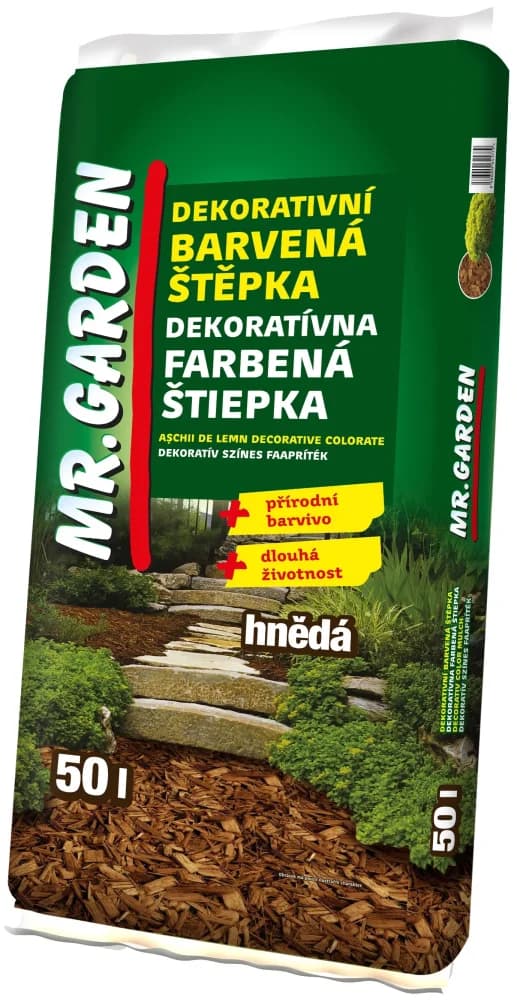 Dekorativní barevný mulč 50l hnědý Mr. Garden