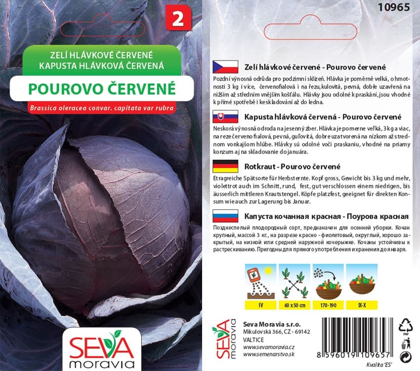 10965 Zelí Pourovo červené 0,8g / 3407