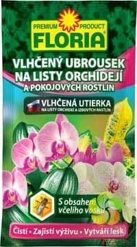 FLORIA Vlhčený ubrousek na listy orchidejí a pokoj. rostlin 6g  - balení 10ks