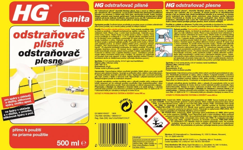 HG 18605 Odstraňovač plísně 500ml - náhled 3
