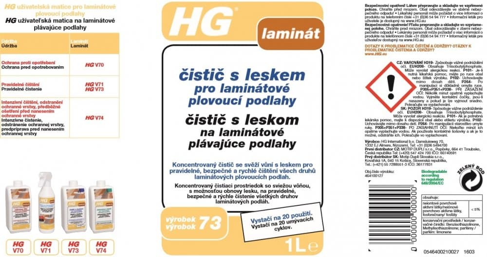 HG 46410 Čistič s leskem pro lamin. plovoucí podlahy 1000ml - náhled 3