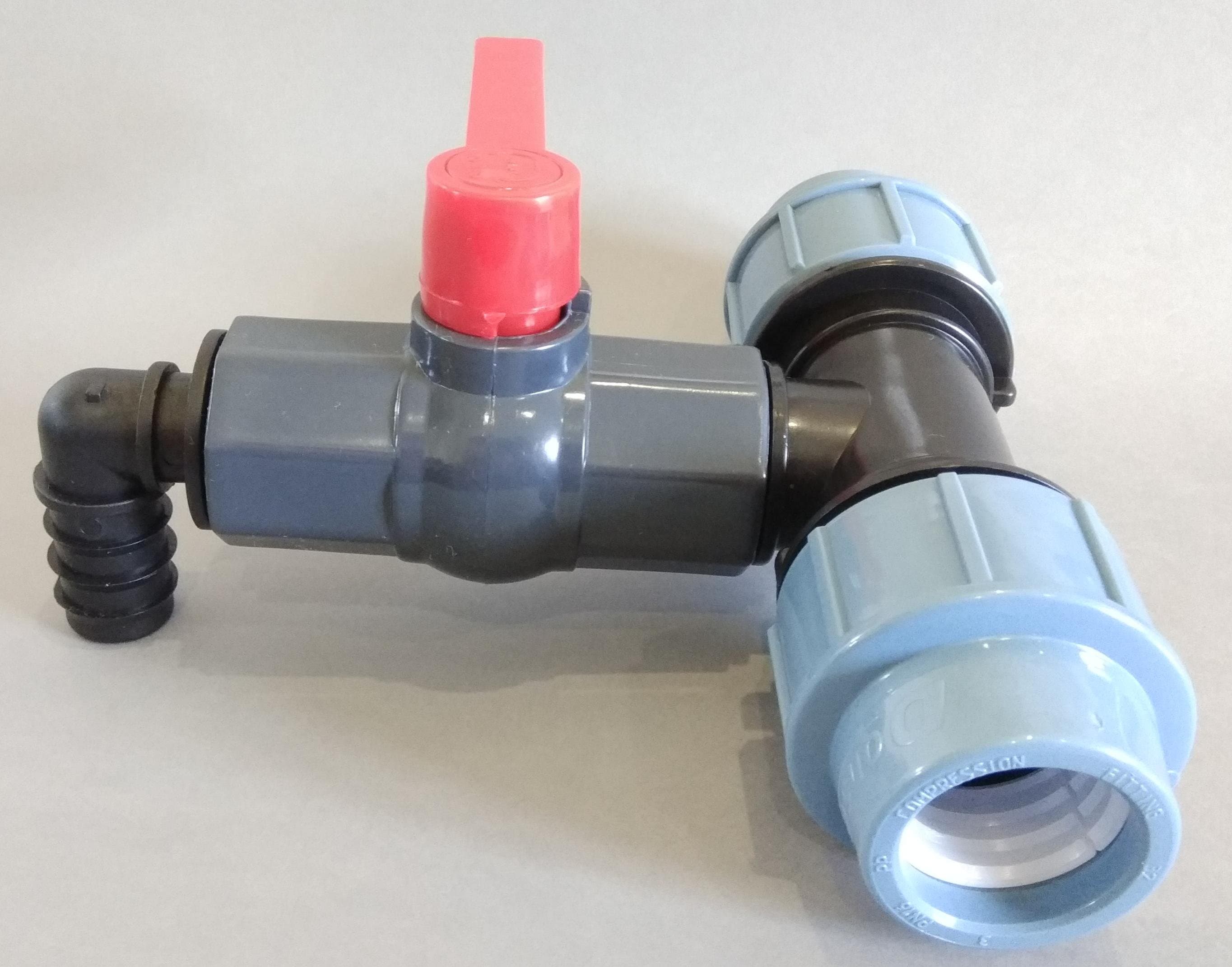 PPS T- redukovaný z 32mm na plastový kohout 1" - náhled 2