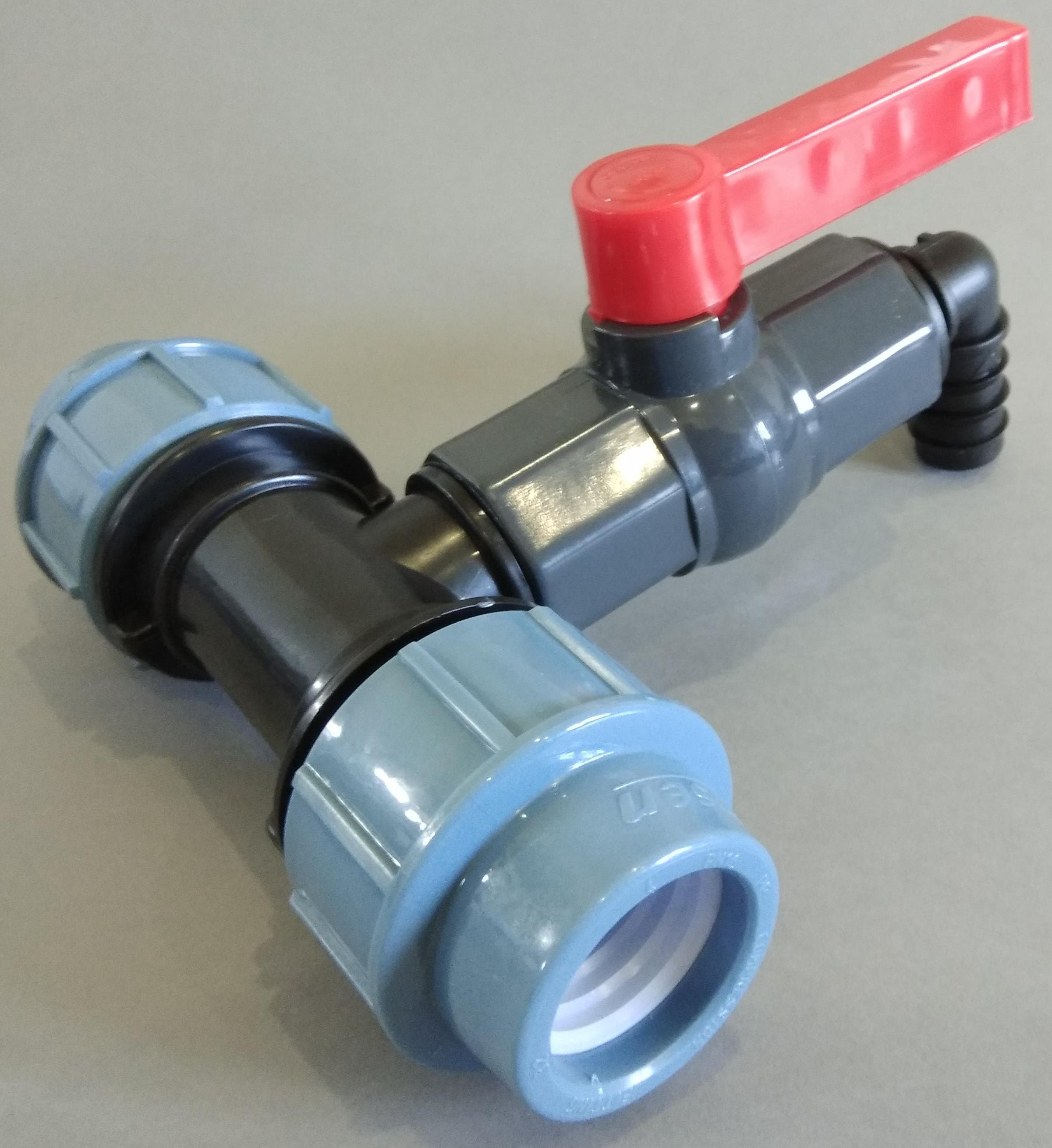 PPS T- redukovaný z 32mm na plastový kohout 1" - náhled 4