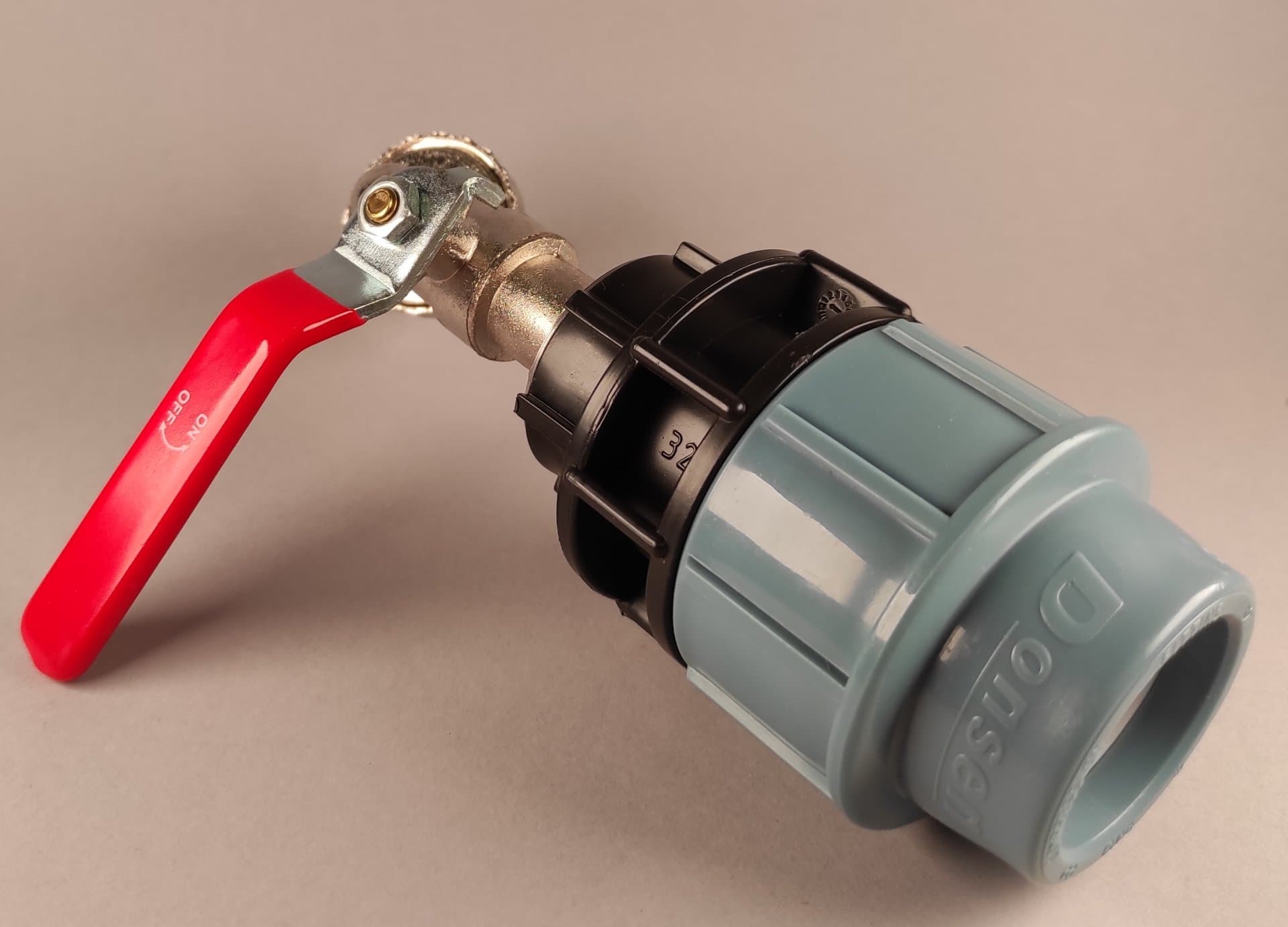 PPS redukce z 32mm na mosazný kohout 3/4" - náhled 4