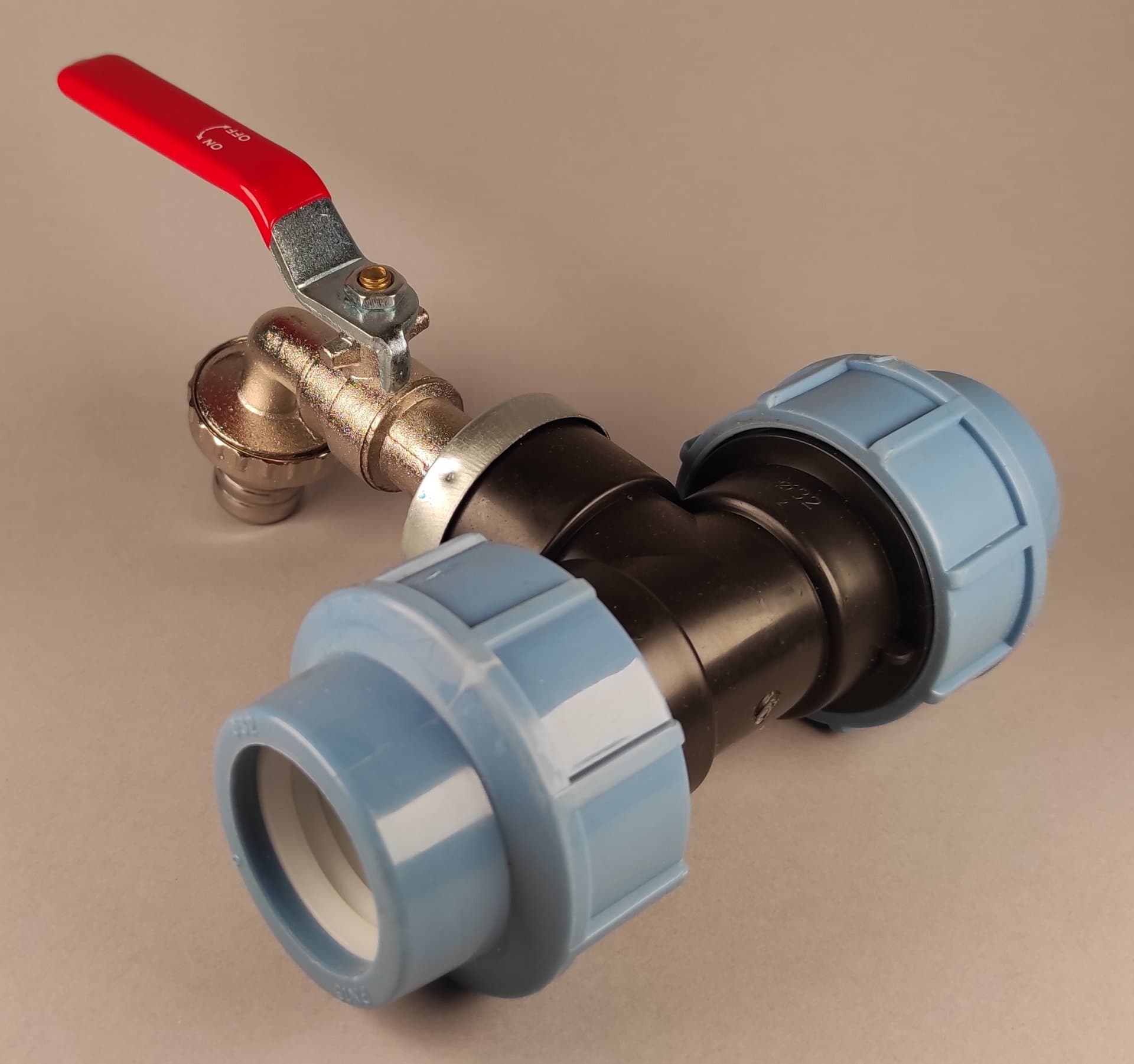 PPS T-kus redukce z 32mm na mosazný kohout 3/4" - náhled 4